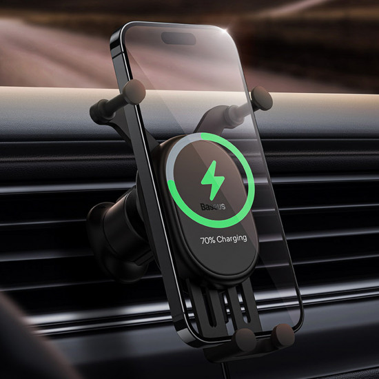 Baseus Stable Series 15W Wireless Charger Car Mount Air Vent black