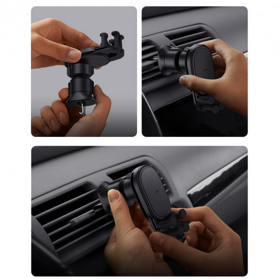 Baseus Stable Series 15W Wireless Charger Car Mount Air Vent black