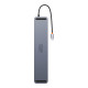HUB Baseus EliteJoy Gen2 USB 12in1 with USB-C cable 25cm USB-A/USB-C/DP/HDMI/SD/TF/RJ45/3,5mm jack/PD 100W gray