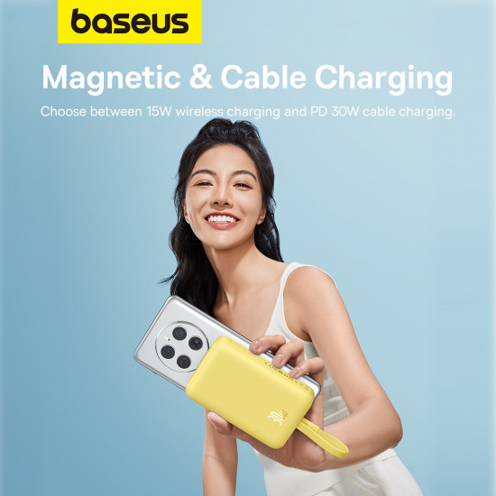 Baseus Magnetic Mini Power Bank 10000mAh 30W USB-C with MagSafe wireless charging + built-in USB-C cable
