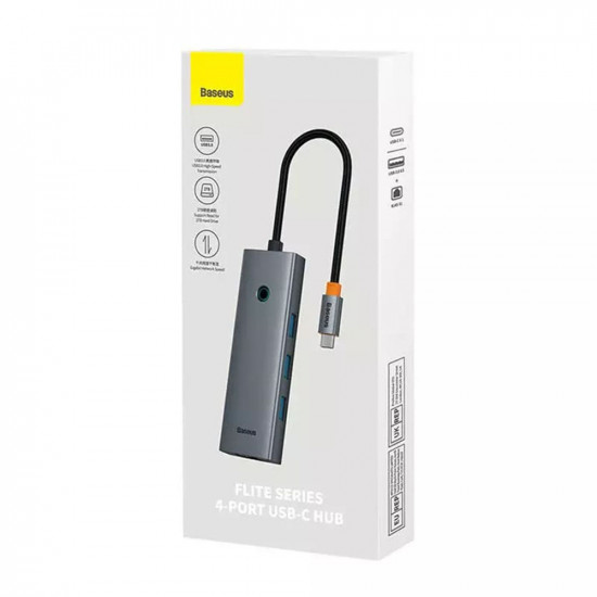 Baseus  Docking Station UltraJoy Series (B0005280A813 00)  Type C to 3 x USB 3.0, RJ45  Space Grey