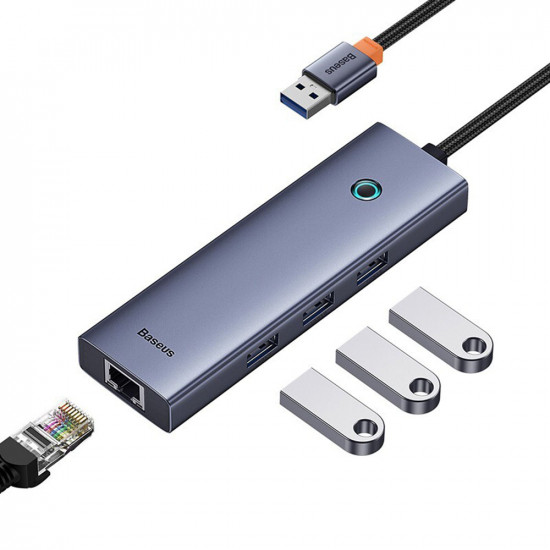 Baseus  Docking Station UltraJoy Series (B0005280A813 01)  USB to 3 x USB 3.0, RJ45  Space Grey