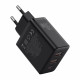Baseus  Wall Charger (P10111402113 00)  GaN, 2x USB, Type C, Fast Charging, 30W  Cluster Black