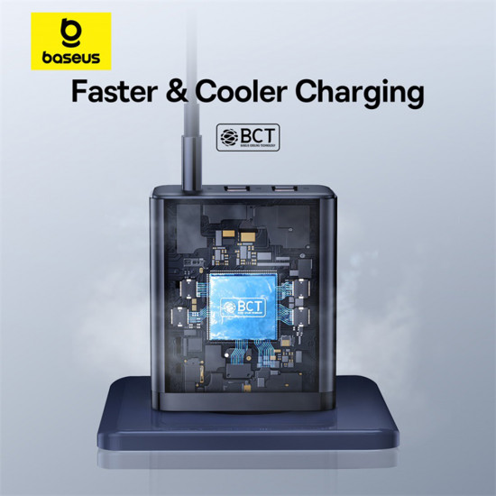 Baseus  Wall Charger (P10111402113 00)  GaN, 2x USB, Type C, Fast Charging, 30W  Cluster Black