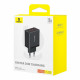 Baseus  Wall Charger (P10111402113 00)  GaN, 2x USB, Type C, Fast Charging, 30W  Cluster Black