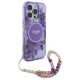 Guess GUHMP16XHFWBRCESU iPhone 16 Pro Max 6.9" fioletowy/purple hardcase IML Flowers With Pearl Strap MagSafe
