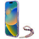 Guess GUHMP16XHFWBRCESU iPhone 16 Pro Max 6.9" fioletowy/purple hardcase IML Flowers With Pearl Strap MagSafe