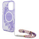 Guess GUHMP16XHFWBRCESU iPhone 16 Pro Max 6.9" fioletowy/purple hardcase IML Flowers With Pearl Strap MagSafe