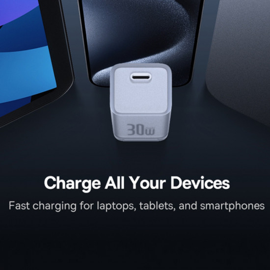 Baseus  Wall Charger Gallium Nitride (P10162504213 00)  GaN5S, Type C, Fast Charge, 30W  White