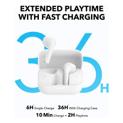 Anker  Wireless Earbuds SoundCore K20i (A3994G21)  Bluetooth 5.3, Dual Mic, Noise Cancellation, IPX5  White