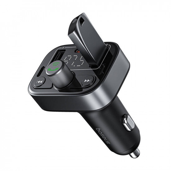Baseus  FM Modulator and Car Charger S 09 Pro (C10762200113 00)  2x USB, Type C, Bluetooth 5.3, Digital Display  Black