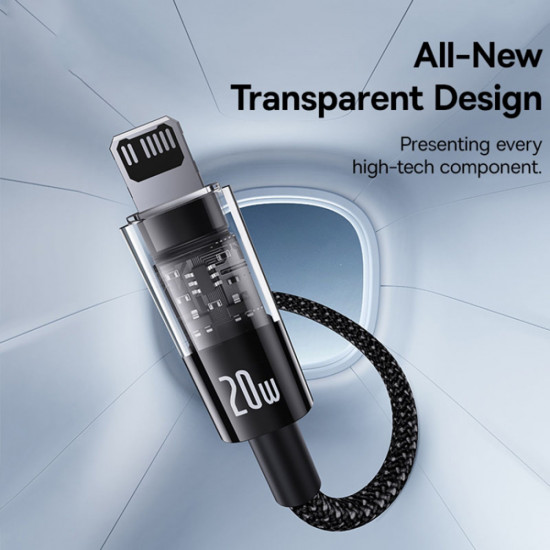 Baseus Data Cable Gem (P10373001111 00) USB C to Lightning, Fast Charging 20W, 1m Cluster Black Baseus Data Cable Gem (P10373001111 00) USB C to Lightning, Fast Charging 20W, 1m Cluster Black