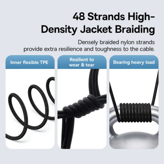 Baseus Data Cable Gem (P10373001111 00) USB C to Lightning, Fast Charging 20W, 1m Cluster Black Baseus Data Cable Gem (P10373001111 00) USB C to Lightning, Fast Charging 20W, 1m Cluster Black