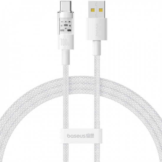 Baseus  Data Cable Gem (P10373002211 01)  USB to Type C, Super Fast Charging 100W, 2m  Moon White