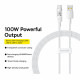 Baseus  Data Cable Gem (P10373002211 01)  USB to Type C, Super Fast Charging 100W, 2m  Moon White
