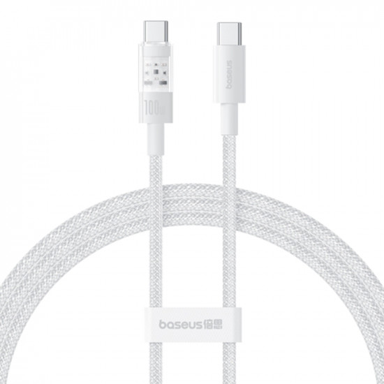 Baseus  Data Cable Gem (P10373000211 00)  Type C to Type C, Super Fast Charging 100W, 1m  Moon White