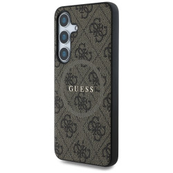 Guess Case Leather 4G Colored Ring Classic Logo MagSafe Samsung Galaxy S25 brown