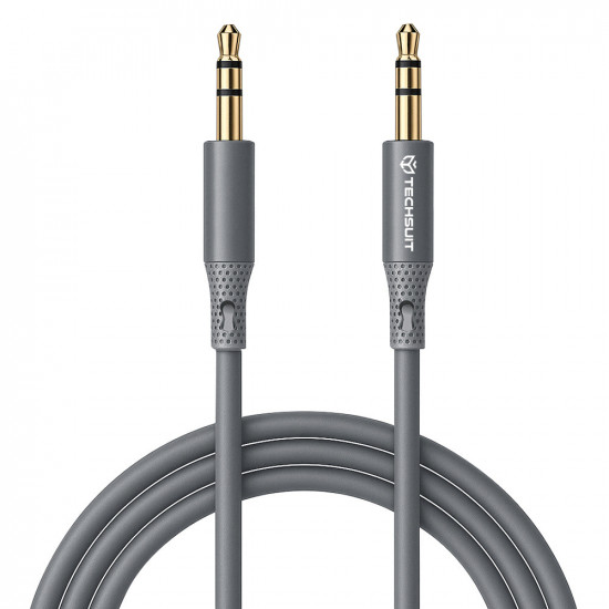 Techsuit  Premium Cable Adapter SoundFleX (AC3)  3.5mm to Jack, Hi Fi Quality, Silica Gel  Gray