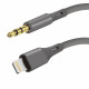 Techsuit  Premium Cable Adapter SoundFleX (AC5)  Lightning to 3.5mm Jack, Hi Fi Quality, Silica Gel  Gray