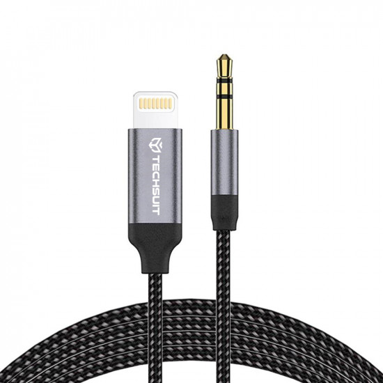 Techsuit  Premium Cable Adapter SoundShell (AC10)  iOS to 3.5mm Jack, 16bit/48Khz, 1.5m  Gray
