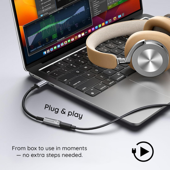 Techsuit Premium Cable Adapter SonicPiX (AC14) Type C to 3.5mm Jack, 3A, DAC Chip, Aluminum, Digital Decoder, 0.1m Gray Techsuit Premium Cable Adapter SonicPiX (AC14) Type C to 3.5mm Jack, 3A, DAC Chip, Aluminum, Digital Decoder, 0.1m Gray