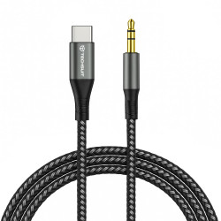 Techsuit  Premium Cable Adapter NexaSound (AC16)  Type C to 3.5mm Jack, DAC Chip, Nylon Braided + Aluminum Alloy, 1m  Gray