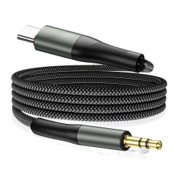 Techsuit  Premium Cable Adapter NexaSound (AC16)  Type C to 3.5mm Jack, DAC Chip, Nylon Braided + Aluminum Alloy, 1m  Gray