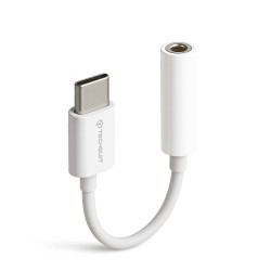 Techsuit  (2 pack) Cable Adapter MusicBox (AC18)  Type C to 3.5mm Jack, DAC Chip, 3A, Plug and Play  White Techsuit  (2 pack) Cable Adapter MusicBox (AC18)  Type C to 3.5mm Jack, DAC Chip, 3A, Plug and Play  White