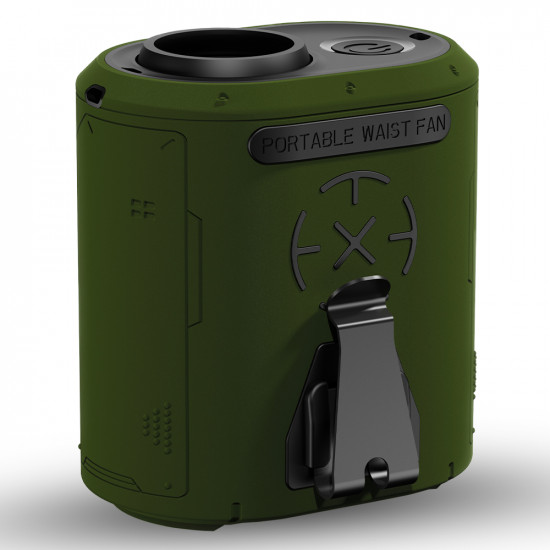 Techsuit Premium Portable Mini Fan (Z14) with Power Bank, Rechargeable, 5 Wind Speeds, Belt Buckle, 5000mAh Green Techsuit Premium Portable Mini Fan (Z14) with Power Bank, Rechargeable, 5 Wind Speeds, Belt Buckle, 5000mAh Green