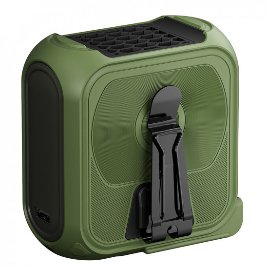 Techsuit Premium Portable Mini Fan (Z13) with Power Bank, Rechargeable, 5 Wind Speeds, Belt Buckle, 10000mAh Green Techsuit Premium Portable Mini Fan (Z13) with Power Bank, Rechargeable, 5 Wind Speeds, Belt Buckle, 10000mAh Green