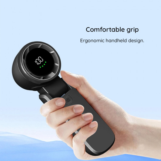 Techsuit Premium Mini Hand Fan (A9) with LED Digital Display, USB C Rechargeable, 100 Wind Speeds, 5000mAh Green Techsuit Premium Mini Hand Fan (A9) with LED Digital Display, USB C Rechargeable, 100 Wind Speeds, 5000mAh Green