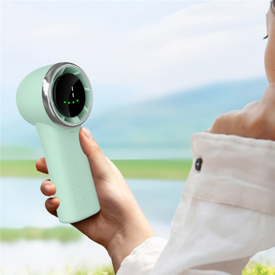 Techsuit Premium Mini Hand Fan (A8) with LED Digital Display, USB C Rechargeable, 5 Wind Speeds, 3600mAh Green Techsuit Premium Mini Hand Fan (A8) with LED Digital Display, USB C Rechargeable, 5 Wind Speeds, 3600mAh Green