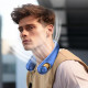 Techsuit  Neck Fan (S9)  Portable, with Digital Display, 3 Wind Speeds, 5200mAh, 5800RPM  Blue