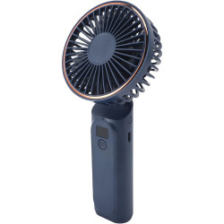 Techsuit  Premium Mini Hand Fan (M12)  with LED Digital Display, USB C Rechargeable, 6 Wind Speeds, 5000mAh  Blue