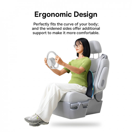 Baseus  Lumbar Pillow PrimeTrip VH1 (C20069000121 00)  for Travelling, Breathable Car Lumbar Support Pillow  Cosmic Black