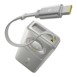 Baseus  Power Bank Free2Pull (P10073701843 00)  with Retractable USB C Cable, Type C, Display, 10000mAh, 30W, 0.7m  Grey