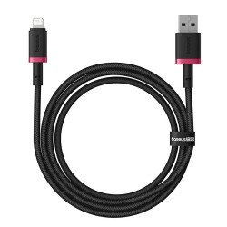 Baseus  Data Cable Dura Series (P10377801U01 01)  USB to Lightning, Fast Charging, 480Mbps, 2.4A, Nylon, 1m  Red / Black