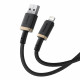Baseus  Data Cable Dura Series (P10377801U01 02)  USB to Lightning, Fast Charging, 480Mbps, 2.4A, Nylon, 2m  Gold / Black