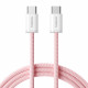 Baseus  Data Cable Dynamic 4 Series (P10381400411 00)  Type C, Fast Charge, 100W, 480Mbps, Smart Chip, 1m  Pink
