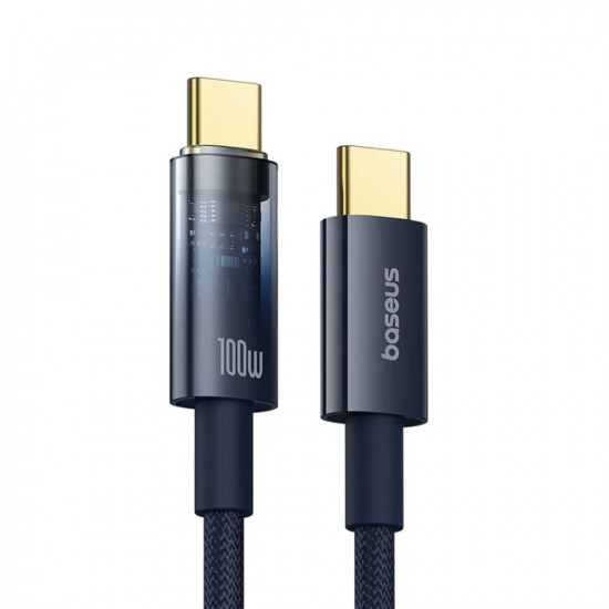 Baseus  Data Cable Explorer (P10319704321 00)  Type C, Fast Charge, 100W, with Auto Shutdown, Naylon, 1m  Deepsea Blue