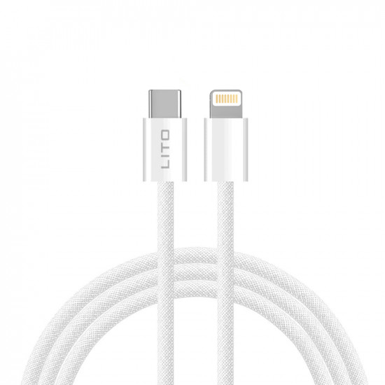 Lito  Data Cable (LD04)  Type C to Lightning Fast Charging PD60W, 1m  White