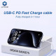 Lito  Data Cable (LD04)  Type C to Lightning Fast Charging PD60W, 1m  White