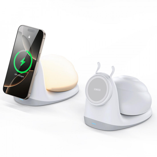 Duzzona  2in1 Charging Station (W26)  with Magnetic Detachable Night Light, Type C, 300mAh, 15W  White