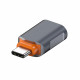 Techsuit  Premium OTG Adapter SlateVolt (A9)  USB to Type C, 5Gbps, 6A, 120W, Plug and Play, Fast Data Transfer  Gray / Orange