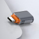 Techsuit  Premium OTG Adapter SlateVolt (A9)  USB to Type C, 5Gbps, 6A, 120W, Plug and Play, Fast Data Transfer  Gray / Orange