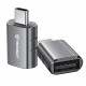 Techsuit  Premium OTG Adapter SlateVolt (A10)  USB 3.0 to Type C, 5Gbps, 3A, Zinc Alloy, Support for Thunderbolt 3  Gray