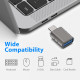 Techsuit  Premium OTG Adapter SlateVolt (A10)  USB 3.0 to Type C, 5Gbps, 3A, Zinc Alloy, Support for Thunderbolt 3  Gray