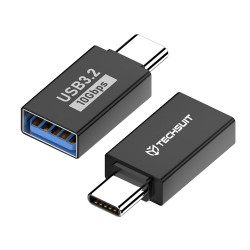 Techsuit  OTG Adapter AluCoreX (A14)  USB to Type C, 10Gbps, Plug and Play, Aluminum Alloy, Fast Data Transfer  Black Techsuit  OTG Adapter AluCoreX (A14)  USB to Type C, 10Gbps, Plug and Play, Aluminum Alloy, Fast Data Transfer  Black