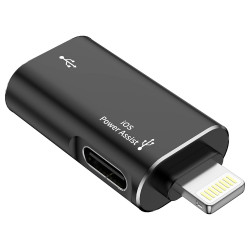 Techsuit  Premium OTG Adapter AluVoltX (A18)  USB to Lightning, Plug and Play, Aluminum Alloy, Fast Data Transfer  Black