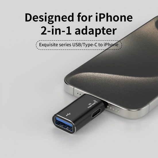 Techsuit Premium OTG Adapter AluVoltX (A18) USB to Lightning, Plug and Play, Aluminum Alloy, Fast Data Transfer Black Techsuit Premium OTG Adapter AluVoltX (A18) USB to Lightning, Plug and Play, Aluminum Alloy, Fast Data Transfer Black